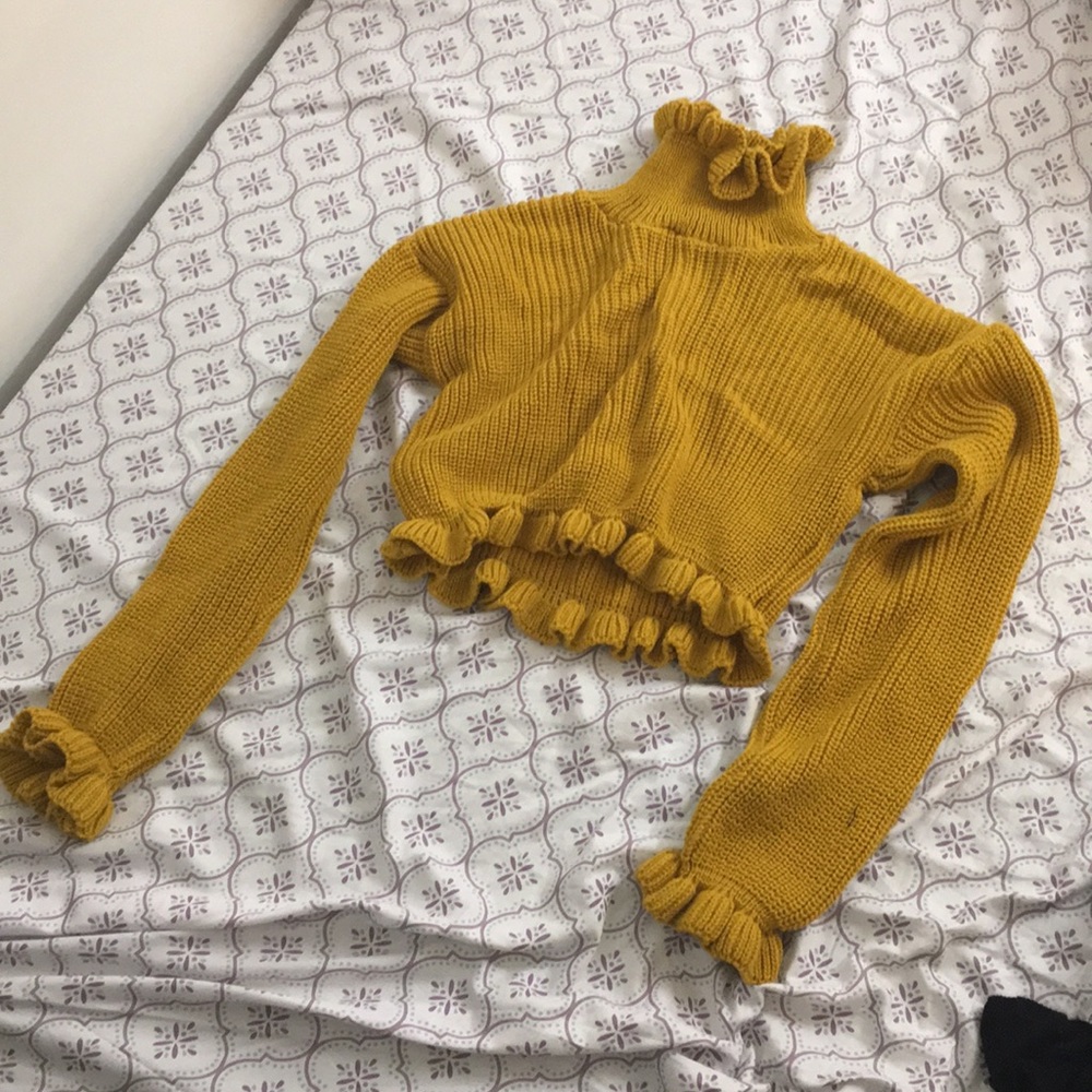 Mustard crop top sweater